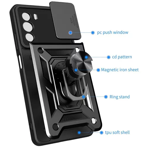 Techsuit - CamShield ütésálló tok - Motorola Edge 30 - Fekete