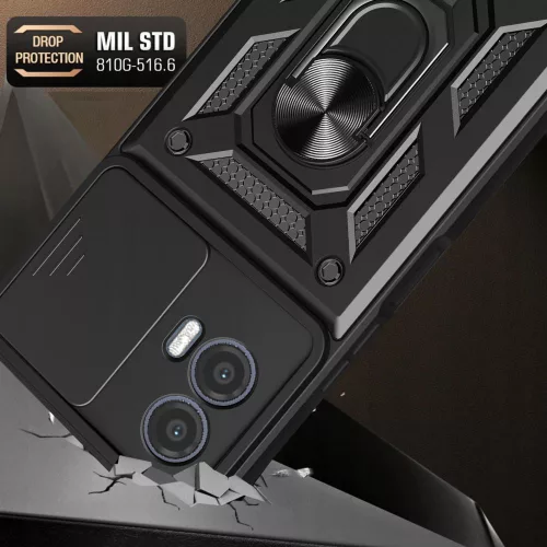 Techsuit - CamShield ütésálló tok - Motorola Moto G73 - Fekete