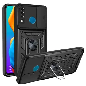   Techsuit - CamShield ütésálló tok - Huawei P30 Lite / P30 Lite New Edition - Fekete