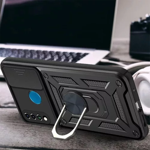 Techsuit - CamShield ütésálló tok - Huawei P30 Lite / P30 Lite New Edition - Fekete