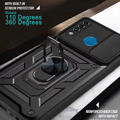 Techsuit - CamShield ütésálló tok - Huawei P30 Lite / P30 Lite New Edition - Fekete