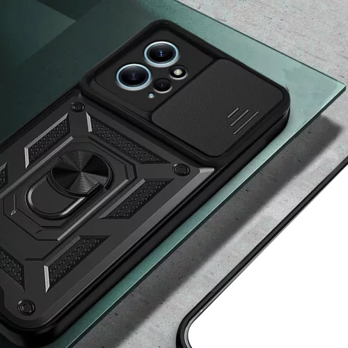 Techsuit - CamShield ütésálló tok - Xiaomi Redmi Note 12 4G - Fekete