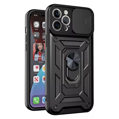 Techsuit - CamShield ütésálló tok - iPhone 12 Pro Max - Fekete