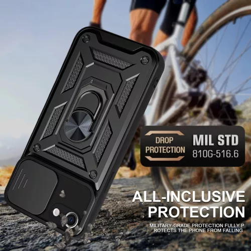 Techsuit - CamShield ütésálló tok - iPhone 7 / iPhone 8 / iPhone SE 2, SE 2020 / iPhone SE 3, SE 2022 - Fekete
