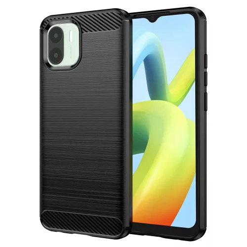 Techsuit - Carbon szilikon tok - Xiaomi Redmi A1 / A2 - Fekete