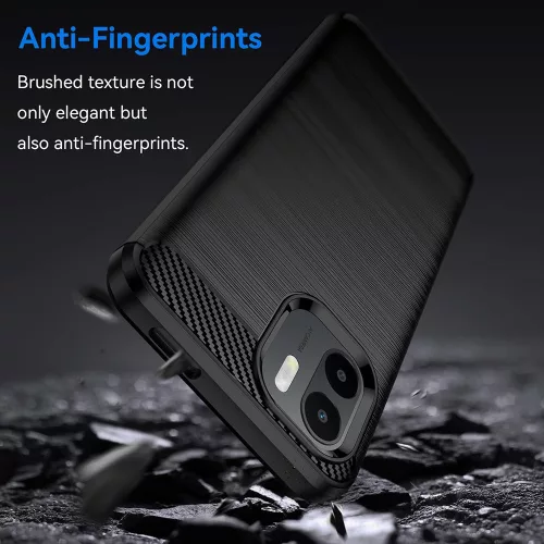 Techsuit - Carbon szilikon tok - Xiaomi Redmi A1+ / A2+ - Fekete