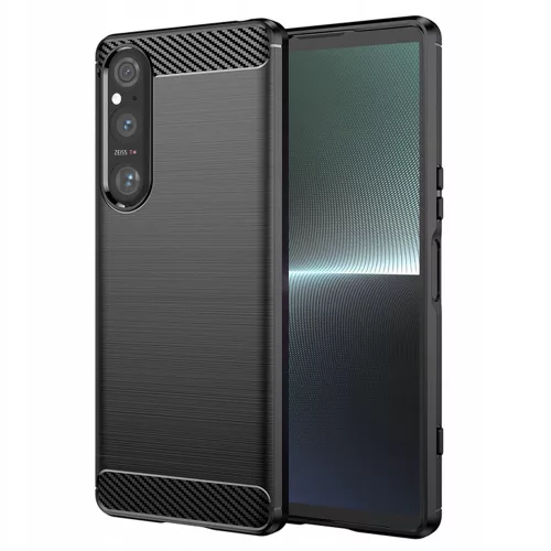 Techsuit - Carbon szilikon tok - Sony Xperia 1 V - Fekete