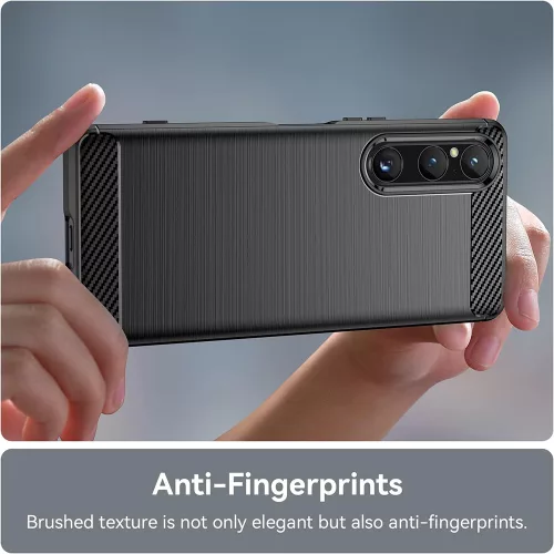 Techsuit - Carbon szilikon tok - Sony Xperia 1 V - Fekete
