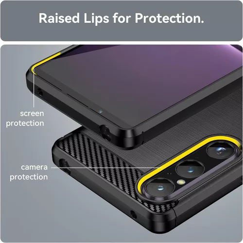 Techsuit - Carbon szilikon tok - Sony Xperia 1 V - Fekete