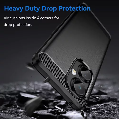 Techsuit - Carbon szilikon tok - OnePlus Nord CE 3 Lite - Fekete