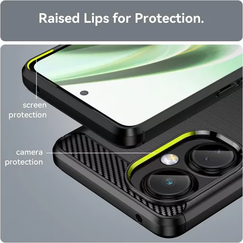 Techsuit - Carbon szilikon tok - OnePlus Nord CE 3 Lite - Fekete