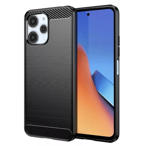 Techsuit - Carbon szilikon tok - Xiaomi Redmi 12 4G / 12 5G - Fekete