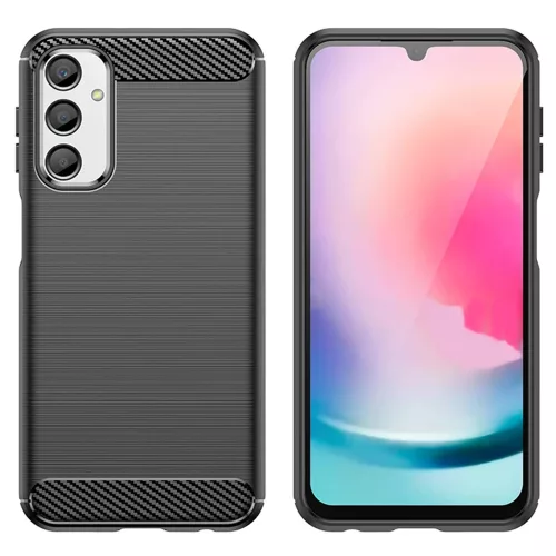 Techsuit - Carbon szilikon tok - Samsung Galaxy A15 4G / A15 5G - Fekete