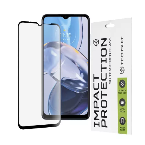 Techsuit - 111D Full Cover / Full Glue üvegfólia - Motorola Moto E22 / Moto E22i / Moto E13 - Fekete széllel