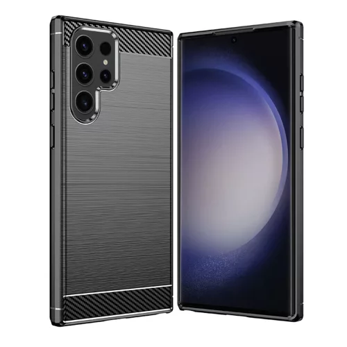 Techsuit - Carbon szilikon tok - Samsung Galaxy S24 Ultra - Fekete