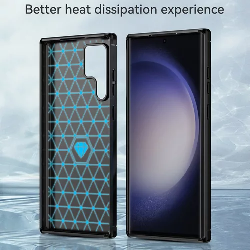 Techsuit - Carbon szilikon tok - Samsung Galaxy S24 Ultra - Fekete