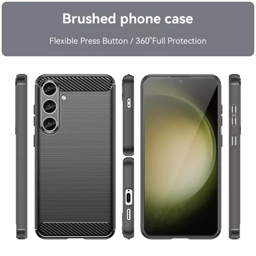 Techsuit - Carbon szilikon tok - Samsung Galaxy S24 Plus - Fekete