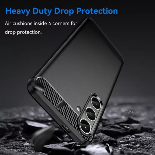 Techsuit - Carbon szilikon tok - Samsung Galaxy S24 Plus - Fekete