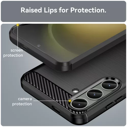 Techsuit - Carbon szilikon tok - Samsung Galaxy S24 Plus - Fekete