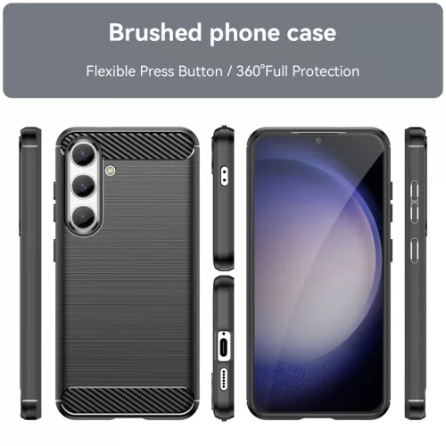 Techsuit - Carbon szilikon tok - Samsung Galaxy S24 - Fekete