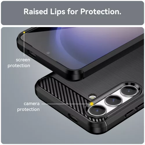 Techsuit - Carbon szilikon tok - Samsung Galaxy S24 - Fekete