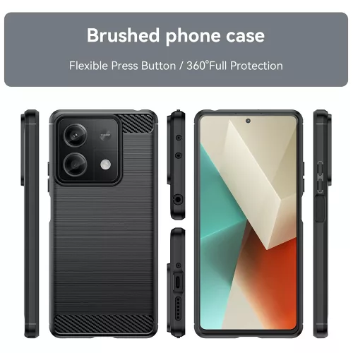 Techsuit - Carbon szilikon tok - Xiaomi Redmi Note 13 5G - Fekete