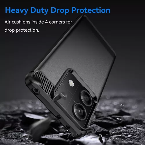 Techsuit - Carbon szilikon tok - Xiaomi Redmi Note 13 5G - Fekete