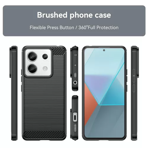 Techsuit - Carbon szilikon tok - Xiaomi Redmi Note 13 Pro 5G / Poco X6 - Fekete