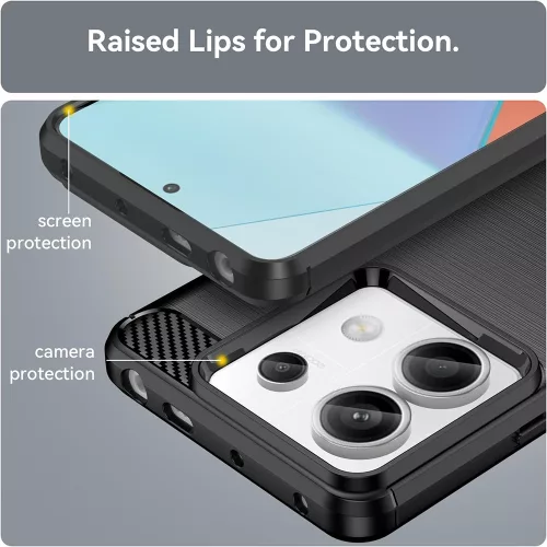 Techsuit - Carbon szilikon tok - Xiaomi Redmi Note 13 Pro 5G / Poco X6 - Fekete