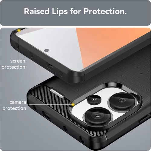Techsuit - Carbon szilikon tok - Xiaomi Redmi Note 13 Pro+ 5G - Fekete