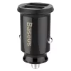 Baseus - Car Charger Grain (CCALL-ML01) - Dual USB, LED Backlight, 5V, 3.1A - Black