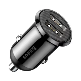   Baseus - Car Charger (CCALLP-01) - 2x USB, Mini Appearance, 4.8A - Black