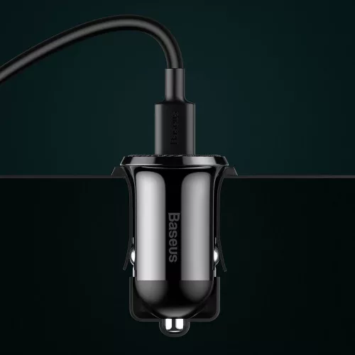 Baseus - Car Charger (CCALLP-01) - 2x USB, Mini Appearance, 4.8A - Black
