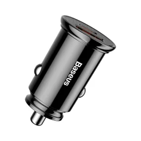   Baseus - Car Charger Circular (CCALL-YS01) - USB, Type-C, Fast Charging, 30W, 5A - Black