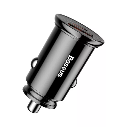 Baseus - Car Charger Circular (CCALL-YS01) - USB, Type-C, Fast Charging, 30W, 5A - Black
