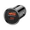 Baseus - Car Charger Circular (CCALL-YS01) - USB, Type-C, Fast Charging, 30W, 5A - Black