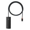 Baseus - Hub Adapter Lite Series (WKQX030401) - USB-C to 4x USB 3.0, Type-C, 1m - Black