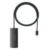 Baseus - Hub Adapter Lite Series (WKQX030401) - USB-C to 4x USB 3.0, Type-C, 1m - Black