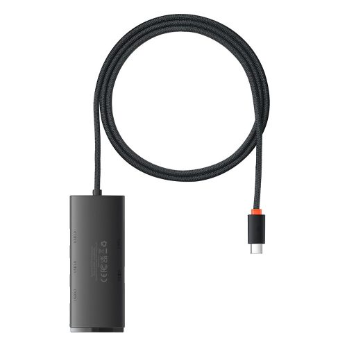 Baseus - Hub Adapter Lite Series (WKQX030401) - USB-C to 4x USB 3.0, Type-C, 1m - Black