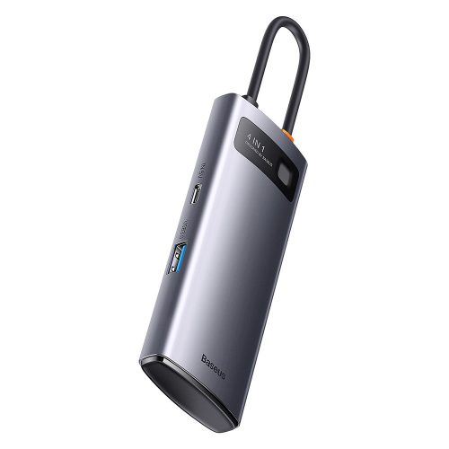 Baseus - Docking Station Metal Gleam Series (WKWG070013) - 4in1 Multifunctional Hub, Type-C to 4 x USB 3.0, Type-C - Gray
