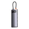 Baseus - Docking Station Metal Gleam Series (WKWG070013) - 4in1 Multifunctional Hub, Type-C to 4 x USB 3.0, Type-C - Gray