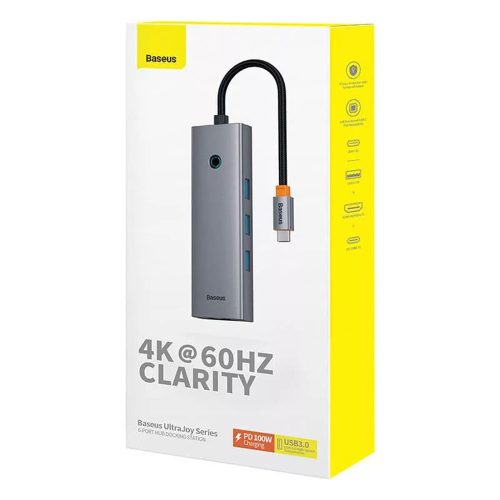 Baseus - Docking Station UltraJoy (B00052807813-01) - Type-C to HDMI, 4xUSB, Type-C, 4K@60Hz - Space Grey