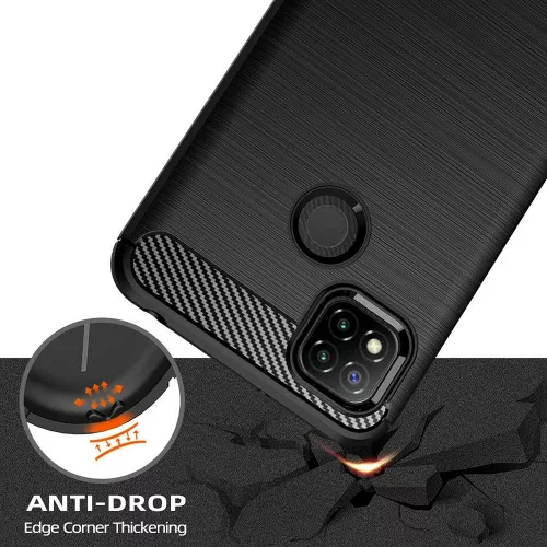 Techsuit - Carbon szilikon tok - Xiaomi Redmi 9C / Redmi 9C NFC - Fekete