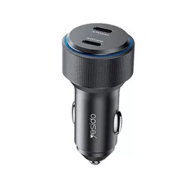   Yesido - Car Charger (Y48) - 2x Type-C, Fast Charging, 60W - Black