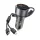 Yesido - Car Charger (Y58) - USB, Type-C, with Cable Lightning, Type-C, Fast Charging, 60W, 120cm - Grey
