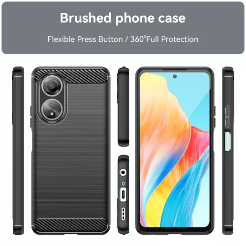 Techsuit - Carbon szilikon tok - Oppo A58 4G - Fekete