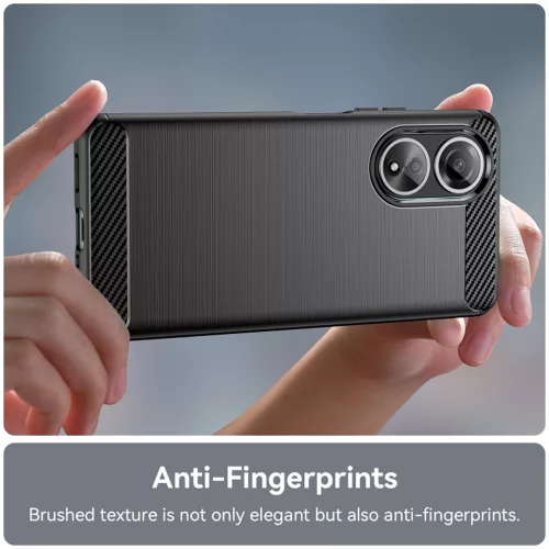 Techsuit - Carbon szilikon tok - Oppo A58 4G - Fekete