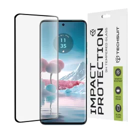   Techsuit - 111D Full Cover / Full Glue üvegfólia / 3D kerekített szélű kijelzőhöz - Motorola Edge 40 Neo - Fekete széllel