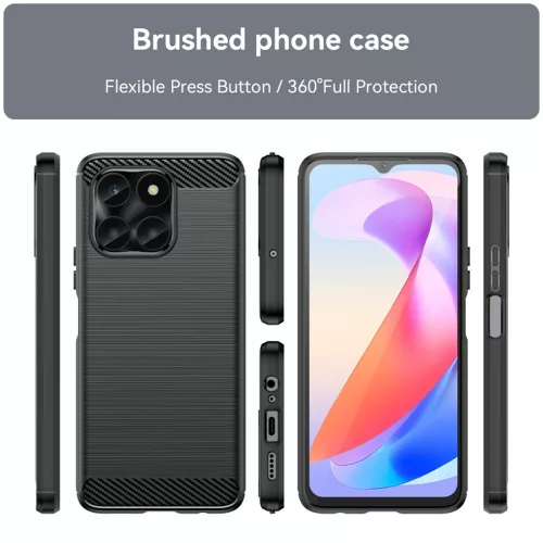 Techsuit - Carbon szilikon tok - Honor X6a - Fekete