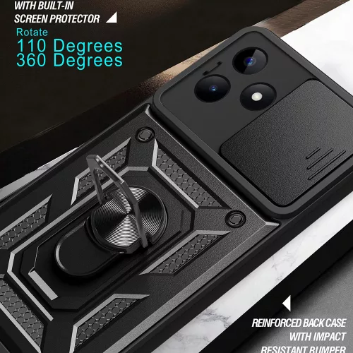 Techsuit - CamShield ütésálló tok - Xiaomi Redmi Note 13 5G - Fekete
